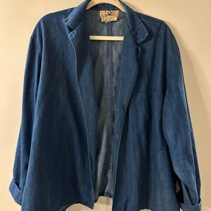 Classic Vintage Blue Denim Women's Blouse